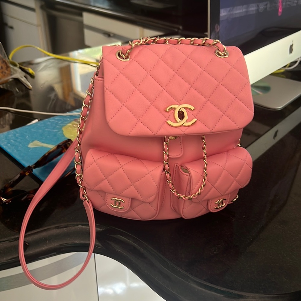 Chanel Lambskin Quilted SMALL Duma bag Authentic